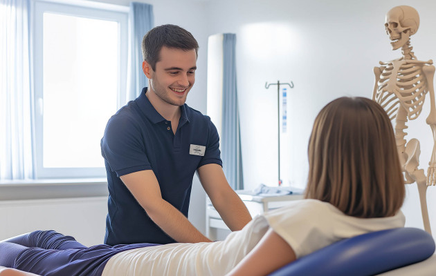 Physiotherapist with patient